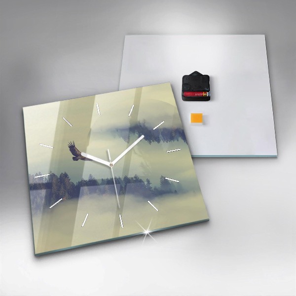 Štvorcové hodiny Zahmlený orlí les