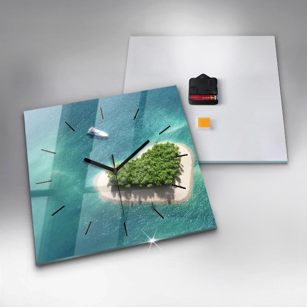 Štvorcové hodiny Ostrov srdca