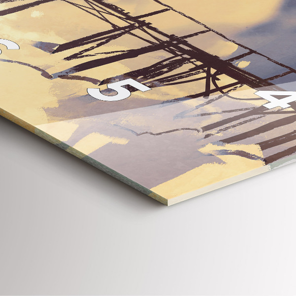 Štvorcové hodiny Muž na starom moste