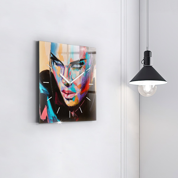 Štvorcové hodiny Portrét ženy