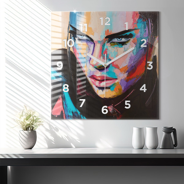 Štvorcové hodiny Portrét ženy