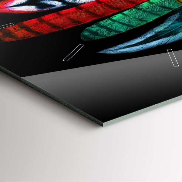 Štvorcové hodiny Farebné vtáčie perie