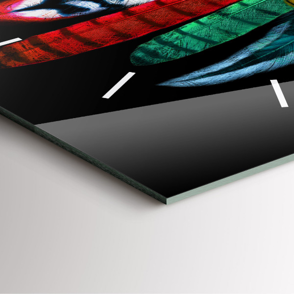 Štvorcové hodiny Farebné vtáčie perie