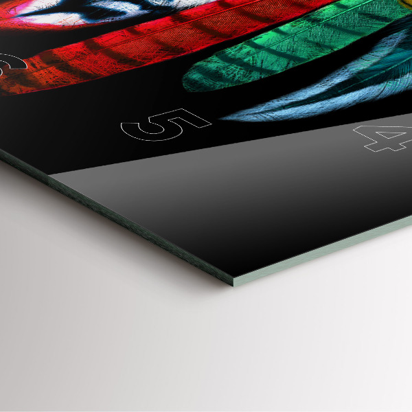 Štvorcové hodiny Farebné vtáčie perie