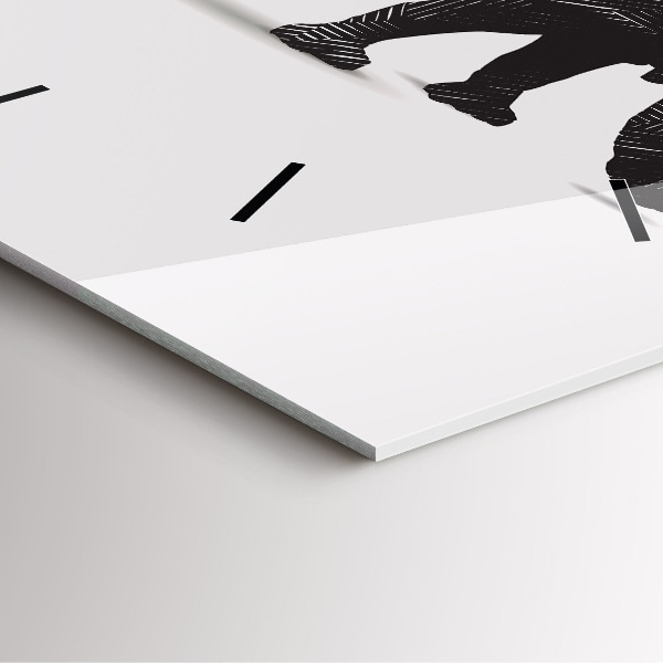 Štvorcové hodiny Perokresba nosorožca