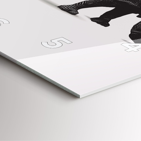 Štvorcové hodiny Perokresba nosorožca