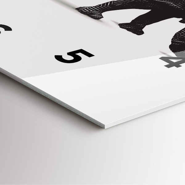 Štvorcové hodiny Perokresba nosorožca