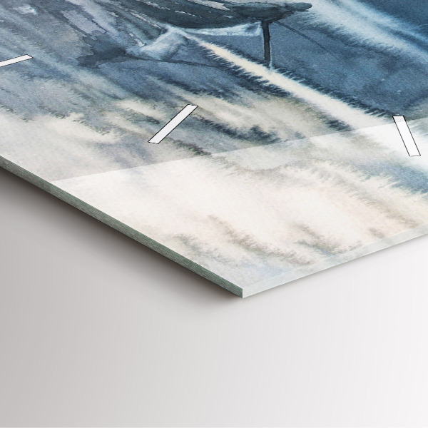 Štvorcové hodiny Rybár na jazere