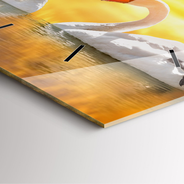 Štvorcové hodiny Zamilované labute