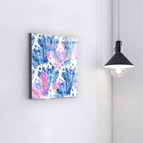 Štvorcové hodiny Farebné perie