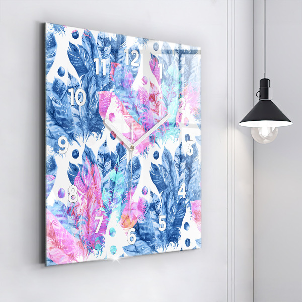 Štvorcové hodiny Farebné perie