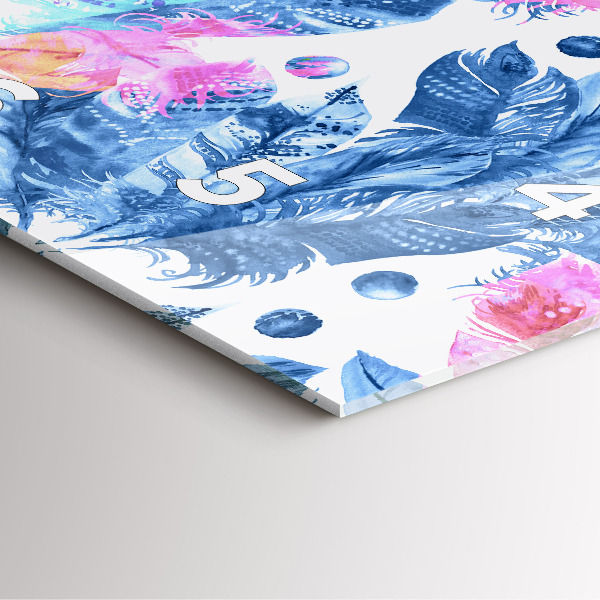 Štvorcové hodiny Farebné perie