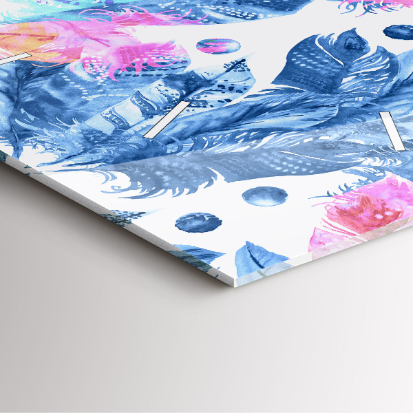 Štvorcové hodiny Farebné perie