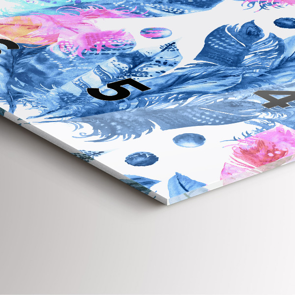 Štvorcové hodiny Farebné perie