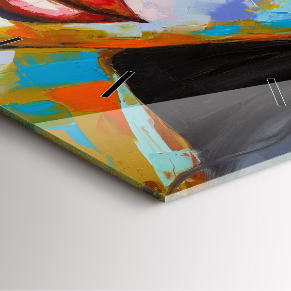 Štvorcové hodiny Farebná ženská tvár