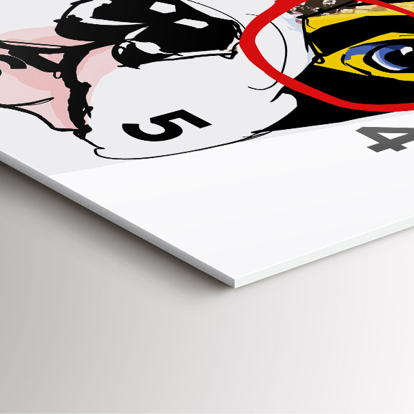 Štvorcové hodiny Francúzsky buldoček s okuliarmi