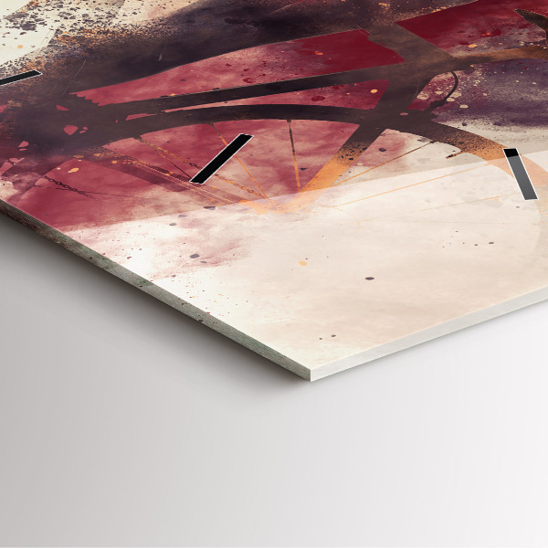 Štvorcové hodiny Žena a bicykel