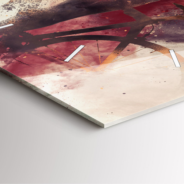 Štvorcové hodiny Žena a bicykel