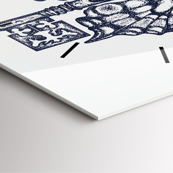 Štvorcové hodiny Motýľ a kľúč - boho štýl