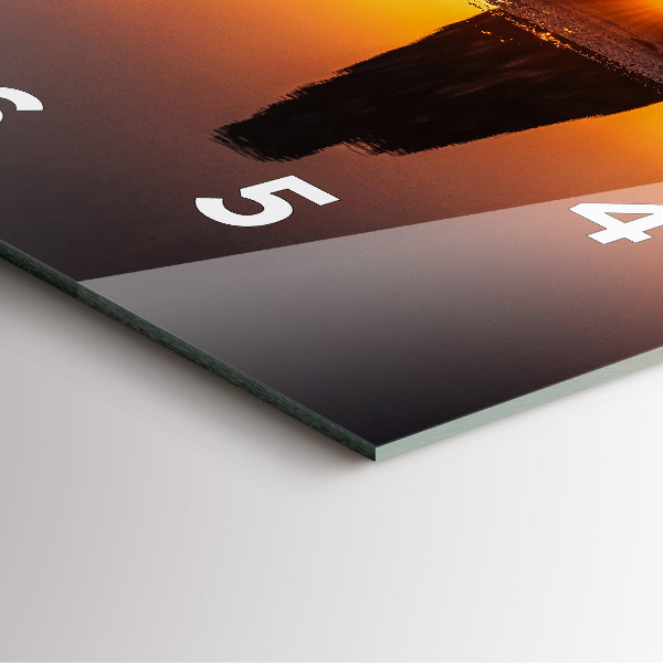 Štvorcové hodiny Bežec a západ slnka