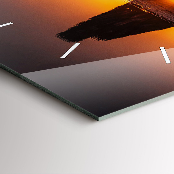 Štvorcové hodiny Bežec a západ slnka