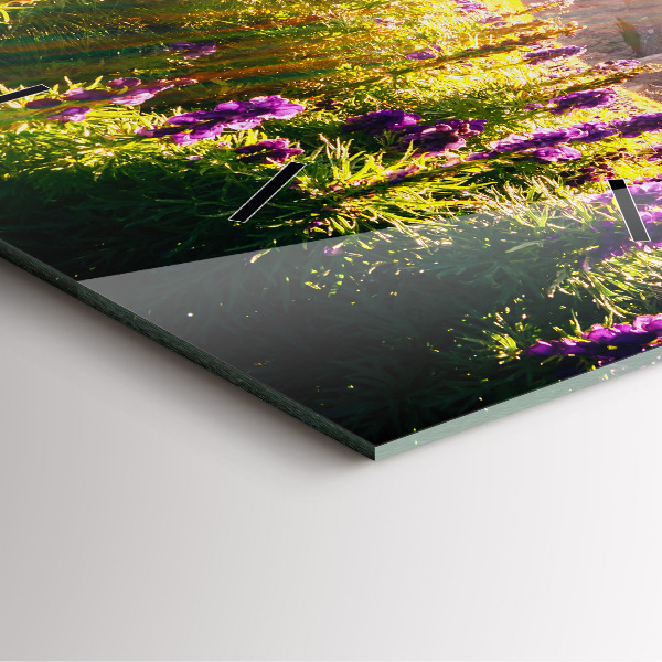 Štvorcové hodiny Levanduľová lúka