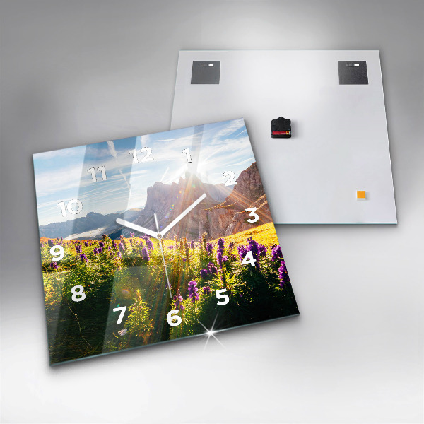 Štvorcové hodiny Levanduľová lúka