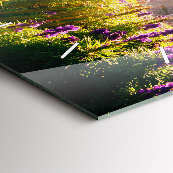 Štvorcové hodiny Levanduľová lúka