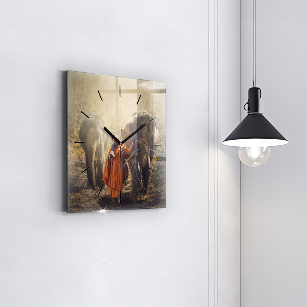 Štvorcové hodiny Mních vedúci slony