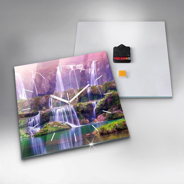 Štvorcové hodiny Vodopád Jiulong v Číne