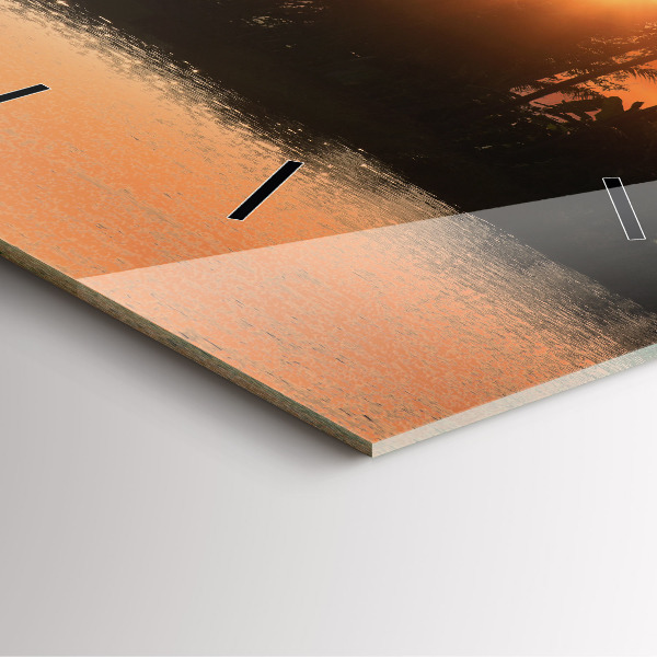 Štvorcové hodiny Západ slnka a palmy