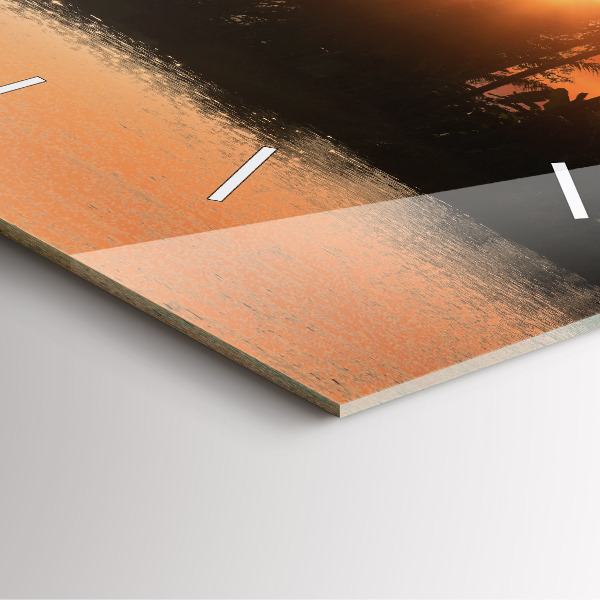 Štvorcové hodiny Západ slnka a palmy