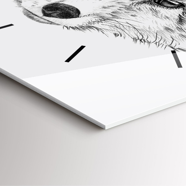 Štvorcové hodiny Grafická hlava líšky