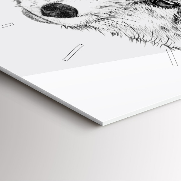 Štvorcové hodiny Grafická hlava líšky