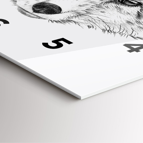 Štvorcové hodiny Grafická hlava líšky