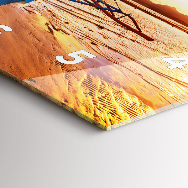 Štvorcové hodiny Loď a západ slnka