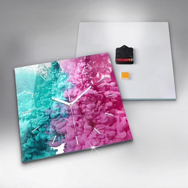 Štvorcové hodiny Moderné umenie – škvrny