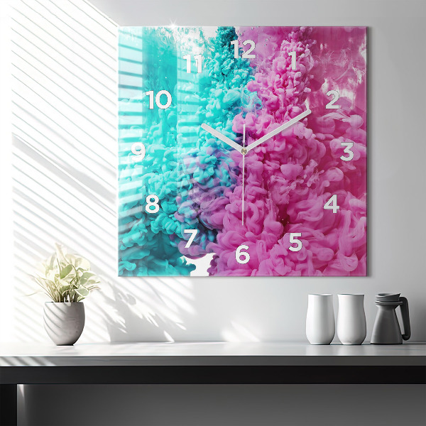 Štvorcové hodiny Moderné umenie – škvrny