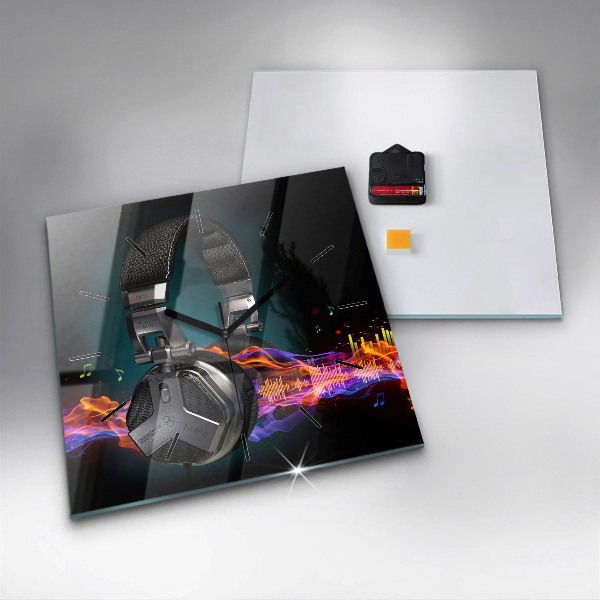 Štvorcové hodiny Slúchadlá a zvukové vlny