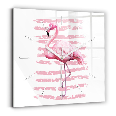 Štvorcové hodiny Grafika Flamingo