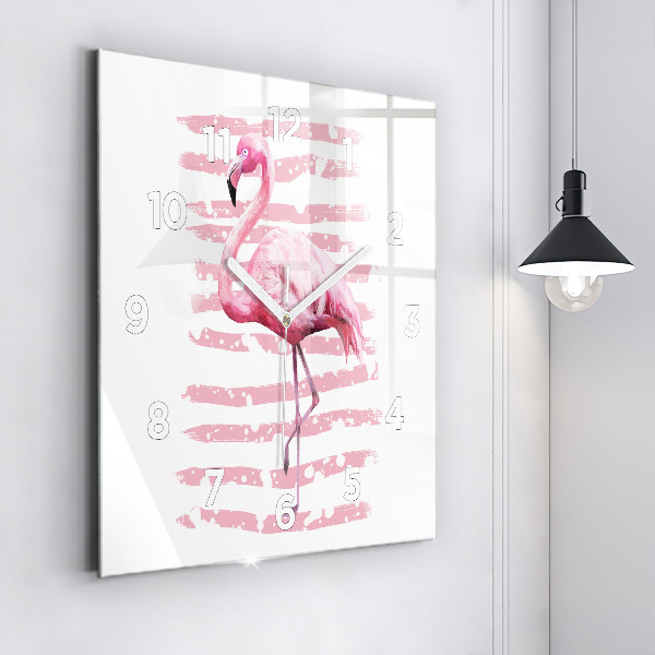 Štvorcové hodiny Grafika Flamingo