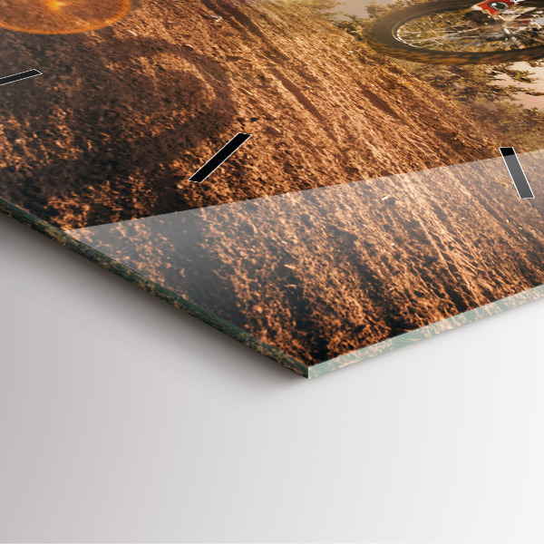 Štvorcové hodiny Muž na motorke