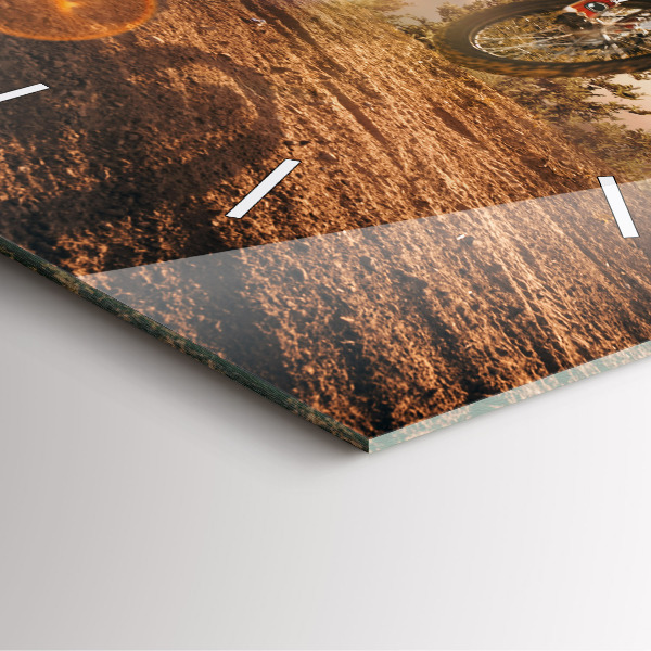 Štvorcové hodiny Muž na motorke