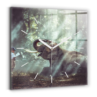 Štvorcové hodiny Chlapec číta knihu