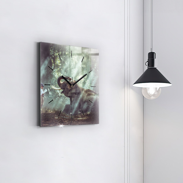 Štvorcové hodiny Chlapec číta knihu