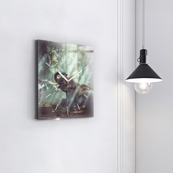 Štvorcové hodiny Chlapec číta knihu