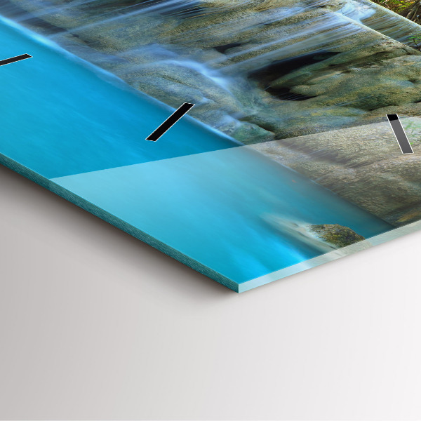 Štvorcové hodiny Vodopád v lese