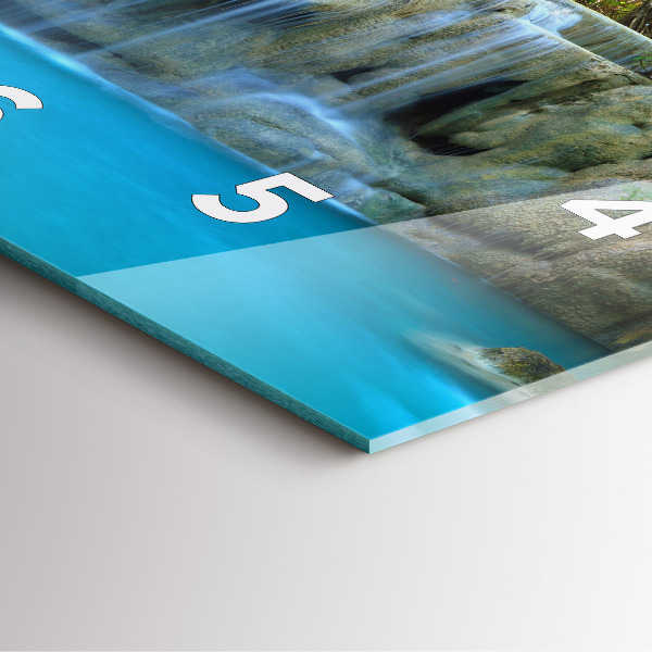 Štvorcové hodiny Vodopád v lese