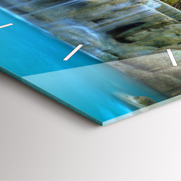 Štvorcové hodiny Vodopád v lese