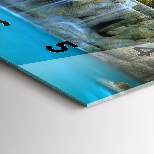 Štvorcové hodiny Vodopád v lese